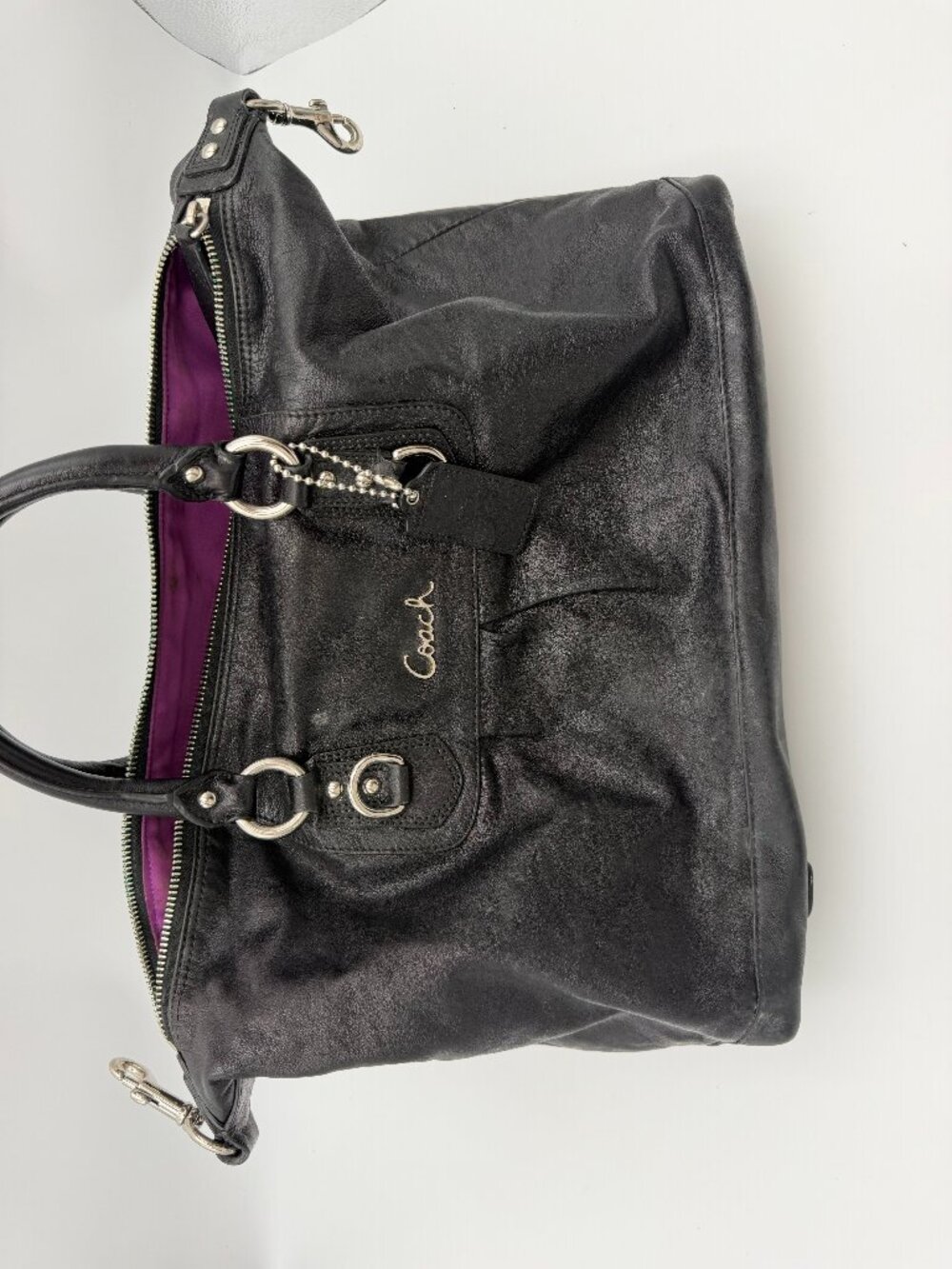 Coach Black Leather Satchel Bag